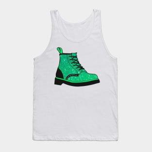 Green Glittery Boot Tank Top